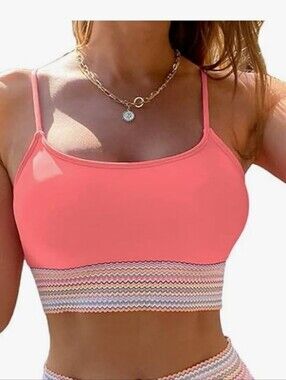 Asher Women’s Coral Pink  Bikini Top